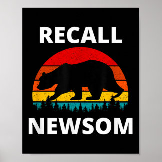 Affiche Rappeler Gavin Newsom, Gouverneur Newsom, Ours &am