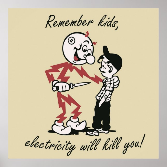 Affiche Rappelez-vous que les enfants l'électricité vous t (Devant)