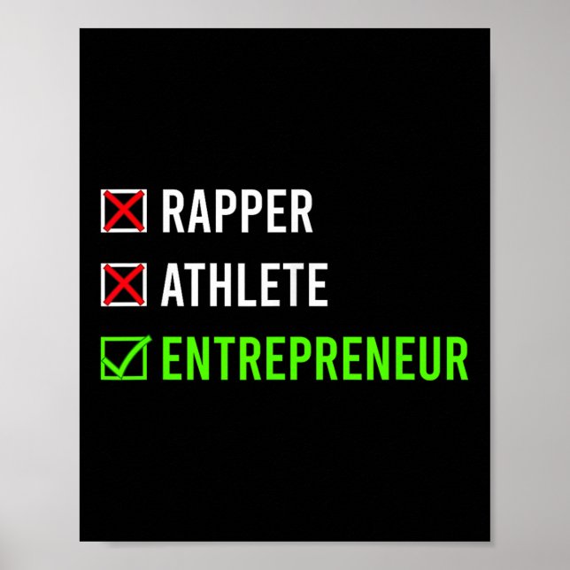Affiche Rapper Athlete Entrepreneur Millionaire Motivation (Devant)