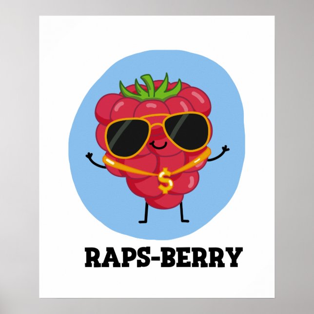 Affiche Raps-berry Funny Rapper Raspberry Pun (Devant)