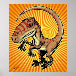 Affiche Raptor Dinosaur de Velociraptor par Marco D Carill