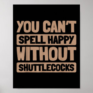 Affiche Raquet Badminton - Joueur Court Racket Team Shutt