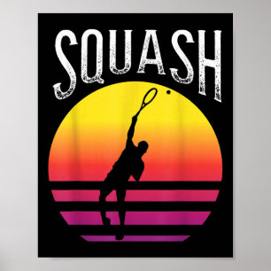 Affiche Raquette Balle de squash Court de squash Badminton