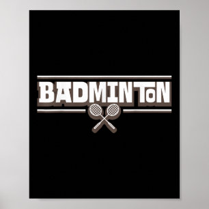 Affiche Raquette de badminton - Drôle joueur de badminton