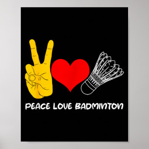 Affiche Raquette de badminton Sport Cœur Coups Amour