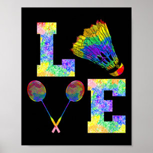 Affiche Raquette de badminton sport coups amour