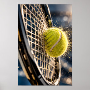 Affiche Raquette de balle de tennis Impact sur toile – Spo