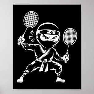 Affiche Raquette de navette - Joueur d'équipe Badminton Ni