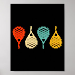Affiche Raquette de Tennis Padel Sport Vintage