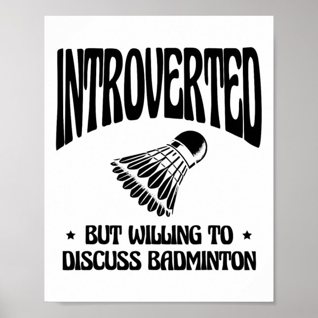 Affiche Raquette de Volant de badminton rétro (Devant)