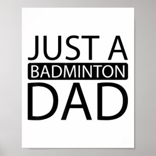 Affiche Raquette Volant de badminton - Juste Un Badminto