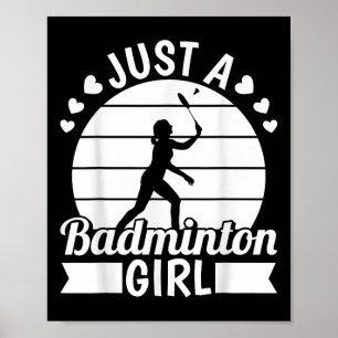 Affiche Raquette Volant de badminton - Juste Un Badminto