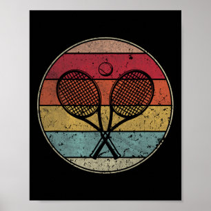 Affiche Raquettes de tennis Sunset vintage Hommes Femmes E