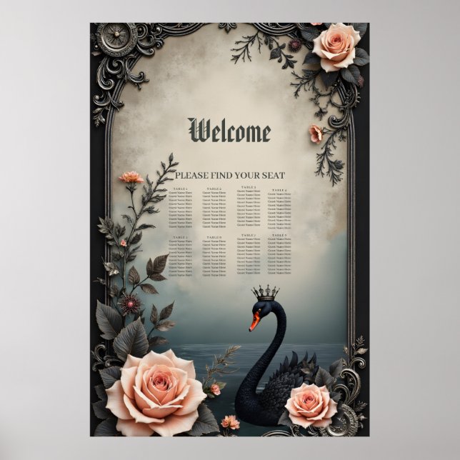 Affiche Rare as a black swan, timeless as true love.  (Devant)