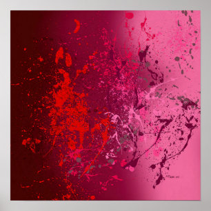 Affiche Raspberry Flurry : Art abstrait par projection de