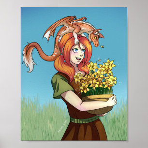 Affiche Rassembler les fleurs avec un dragon