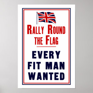 Affiche Rassemblez autour du ~ de drapeau chaque homme