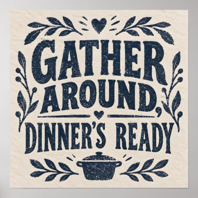 Affiche Rassemblez-vous, le dîner est prêt (Devant)