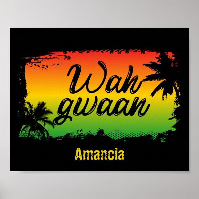 Affiche Rasta Wah Gwaan Patwah Phrase (Devant)