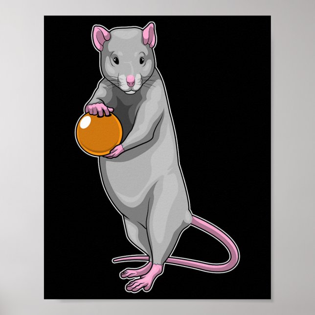 Affiche Rat Bowling Bowling Ball Sports  (Devant)