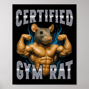 Affiche Rat de gym certifié 