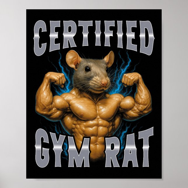 Affiche Rat de gym certifié  (Devant)