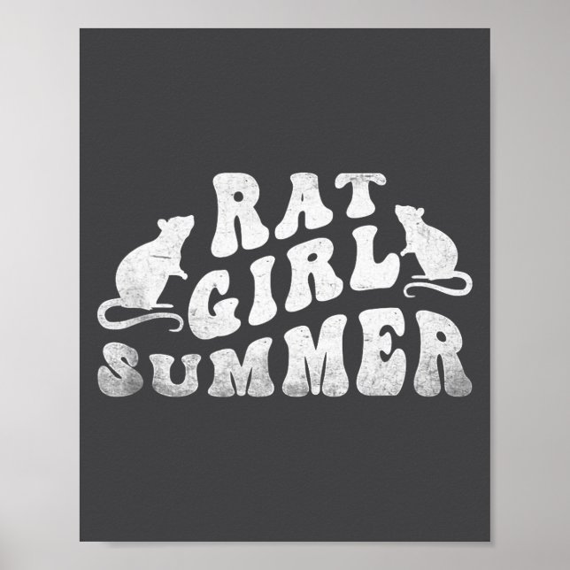 Affiche Rat Girl Summer, Animal Lover, Hello Summer, Funny (Devant)