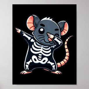 Affiche Rat Halloween squelette enfants femmes hommes Rat