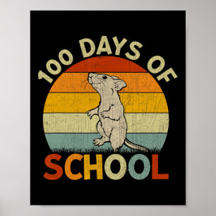Affiche Rat Retro Garçons Filles Enseignants 100ème Jour D