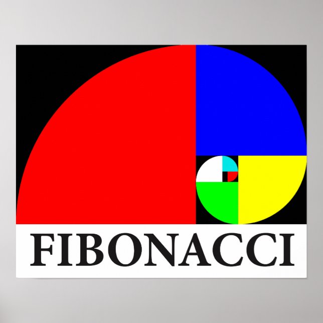 Affiche Ratio d'or, spirale de Fibonacci (Devant)