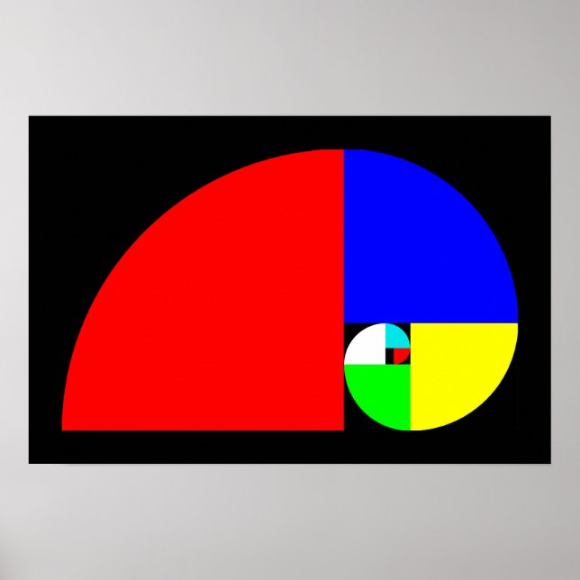 Affiche Ratio d'or, spirale de Fibonacci (Devant)