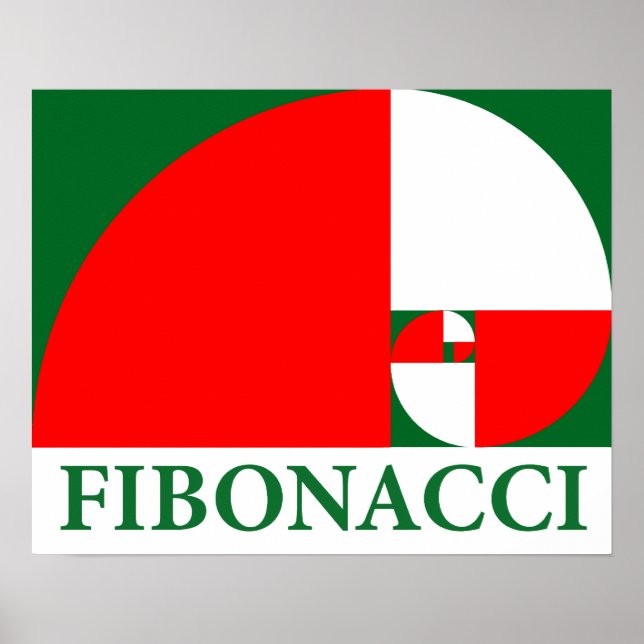 Affiche Ratio d'or, spirale de Fibonacci (Devant)
