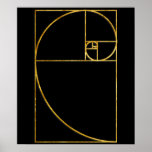 Affiche Ratio d'or Spirale Sacrée Fibonacci<br><div class="desc">Combien de fois par jour repérez-vous la spirale Fibonacci ? Donnez le cadeau du ratio d'or avec ce cadeau ou chemise géométrique.</div>