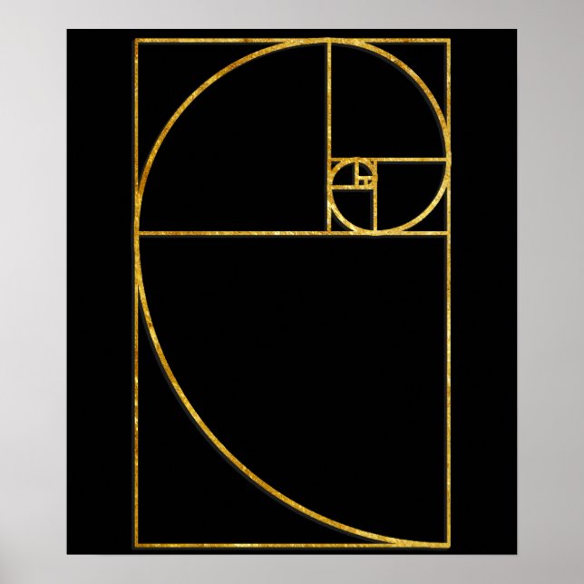 Affiche Ratio d'or Spirale Sacrée Fibonacci (Devant)