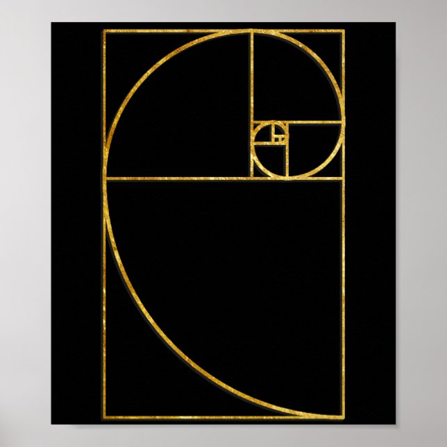 Affiche Ratio d'or Spirale Sacrée Fibonacci (Devant)