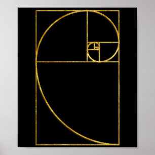 Affiche Ratio d'or Spirale Sacrée Fibonacci