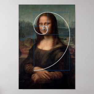 Affiche Ratio or spirale Mona Lisa Fibonacci