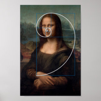 Affiche Ratio or spirale Mona Lisa Fibonacci