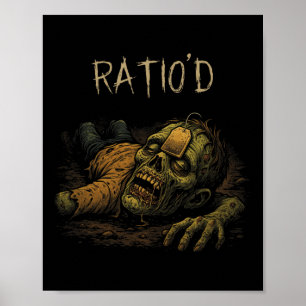 Affiche Ratio'd Teag Mème Drôle Zombie Npc Ratioed Joueur