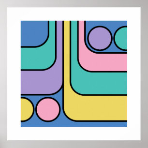Affiche Rationalisation Moderne Style rétro Design géométr
