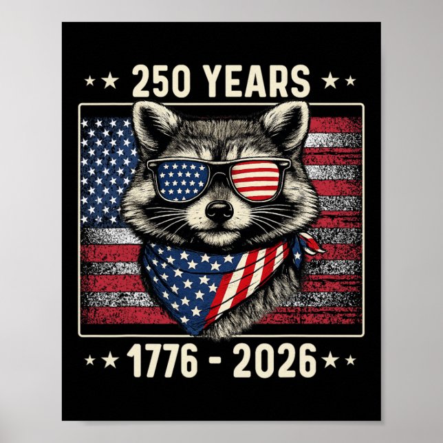 Affiche Raton 250e anniversaire 1776 2026 250 ans 4e J (Devant)