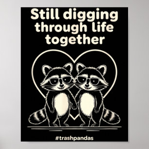 Affiche Raton laveur couples appariés Saint-Valentin Anniv
