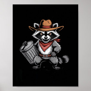 Affiche Raton laveur cow-boy déchaîné et sauvage peut détr