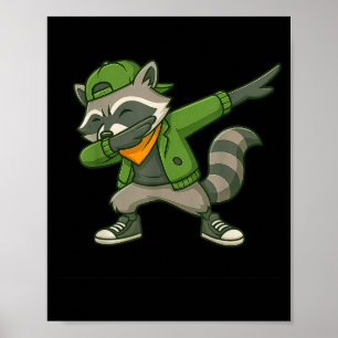 Affiche Raton laveur Dab Streetwear Clic Drôle Pour Hommes