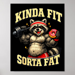 Affiche Raton laveur de gym drôle_ un peu en forme plutôt