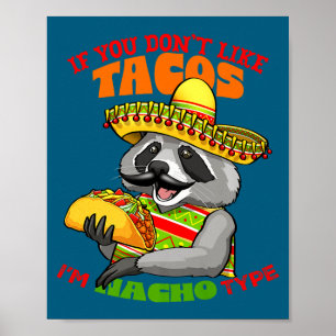 Affiche Raton laveur mexicain cinco de mayo drôle mignon m
