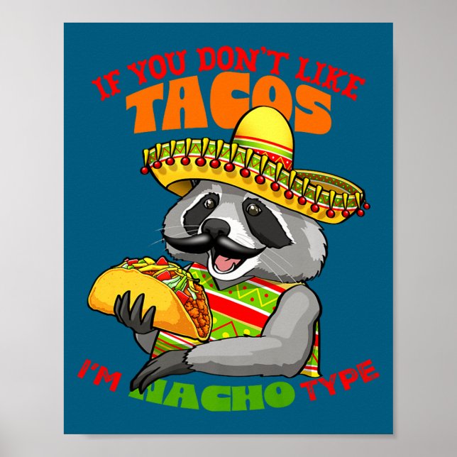 Affiche Raton laveur mexicain cinco de mayo drôle mignon m (Devant)