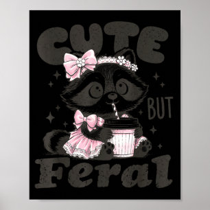 Affiche Raton laveur mignon mais sauvage mème animal drôle