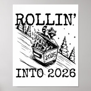Affiche Raton laveur roulant dans 2026 Bonne année 2026 Dr