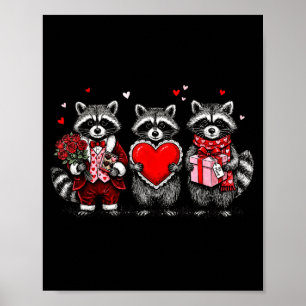 Affiche Raton laveur Saint-Valentin Drôle Raton laveur sau